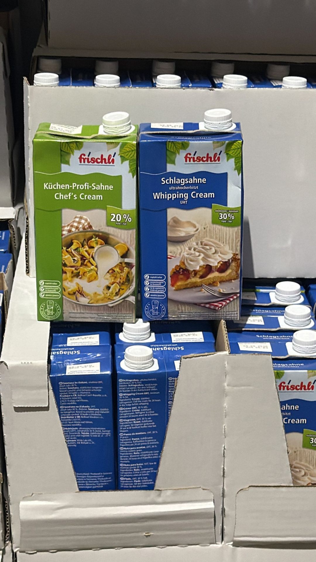 Frischli Sahne und Schlagsahne im Großgebinde
